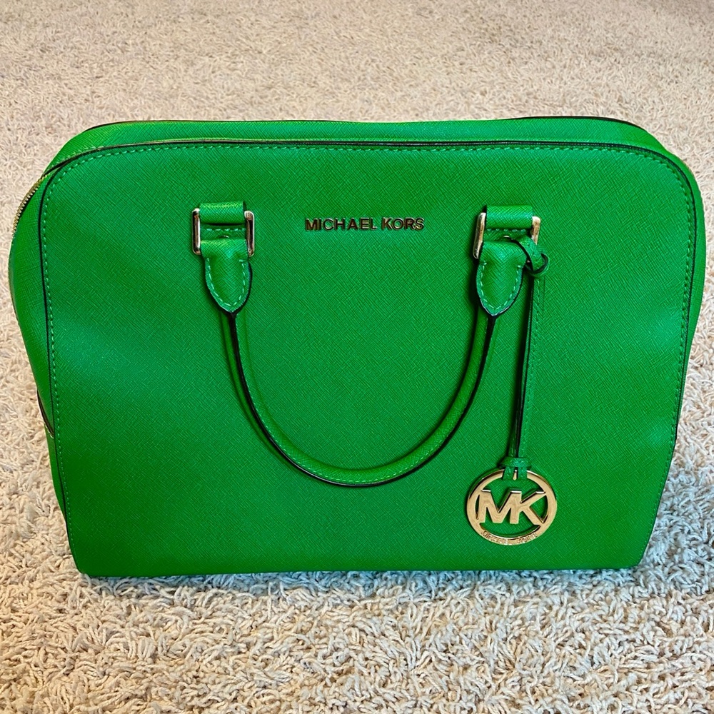 Michael Kors Green Satchel Bag Large